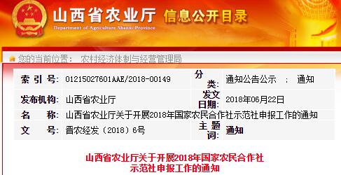 2018年山西省國家農(nóng)民合作社示范社申報(bào)開始啦！要申請的抓緊時(shí)間！