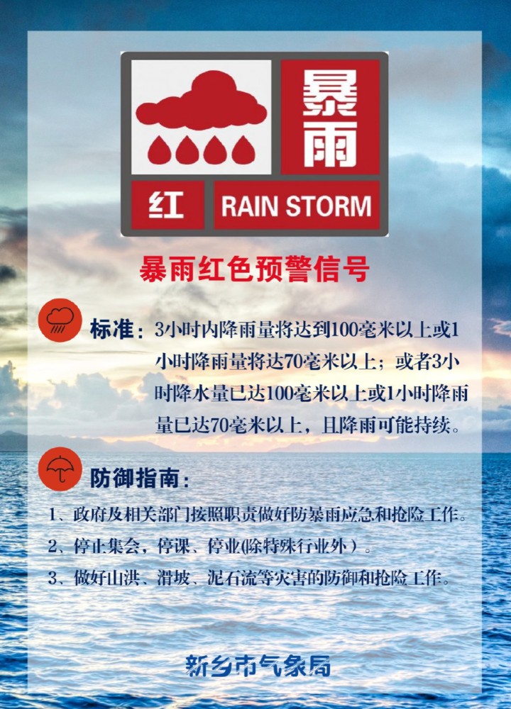 河南多地再發(fā)暴雨紅色預警，新鄉(xiāng)降水超鄭州紀錄！院士緊急提醒：雨災后需防大疫